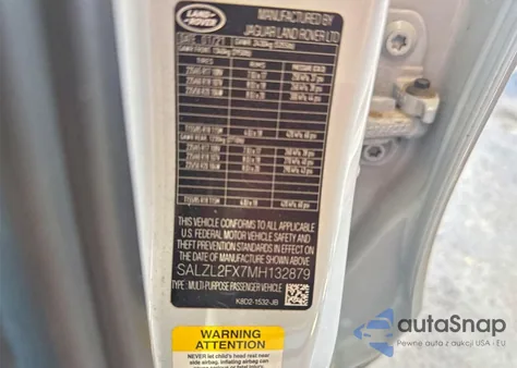 2021 Land Rover Range Rover Evoque R-Dynamic Se z USA, uszkodzony, nr VIN SALZL2FX7MH132879